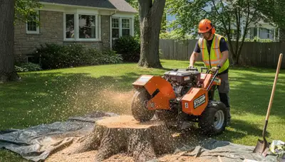 Professional stump grinding service in Charlestown MA by Cambridge tree removal experts