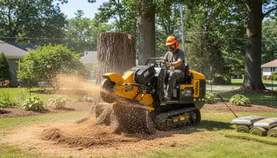 Professional stump grinding service in Roxbury Crossing MA by Cambridge tree removal experts